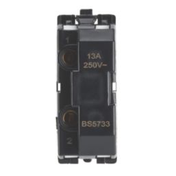 Contactum  13A Modular Fused Spur Brushed Steel with White Inserts