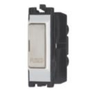 Contactum  13A Modular Fused Spur Brushed Steel with White Inserts