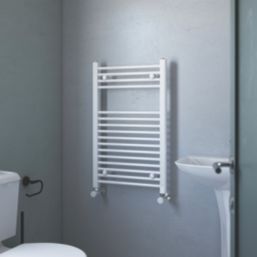 Flomasta 800mm x 500mm 1239BTU White Flat  Towel Radiator