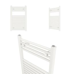 Flomasta 800mm x 500mm 1239BTU White Flat  Towel Radiator