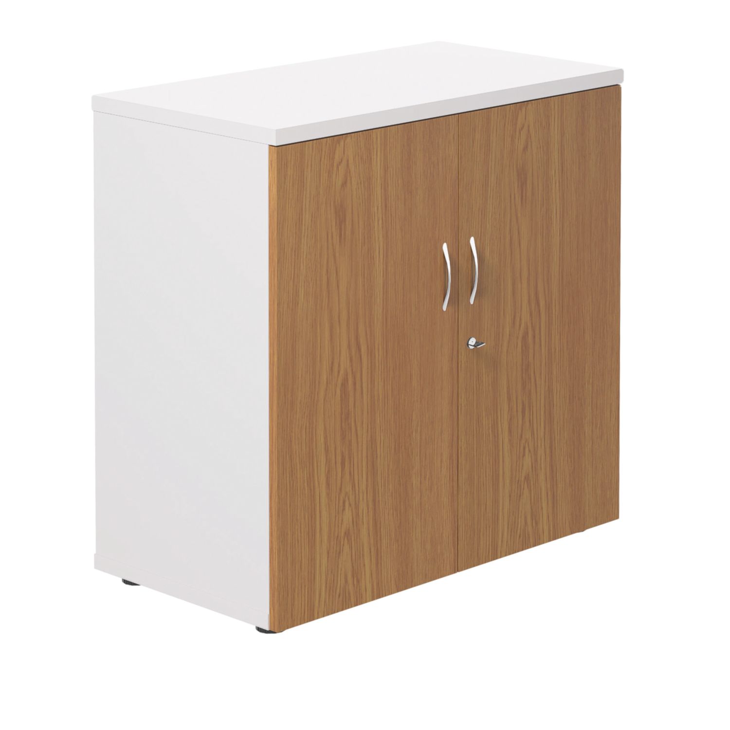 TC Group 1-Shelf Cupboard White/Nova Oak 800mm x 800mm (202TT)