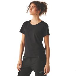 Regatta Ada Short Sleeve Womens Cotton Stretch T-Shirt Black Size 12