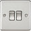 Knightsbridge  10AX 2-Gang 2-Way Light Switch  Brushed Chrome