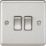 Knightsbridge  10AX 2-Gang 2-Way Light Switch  Brushed Chrome