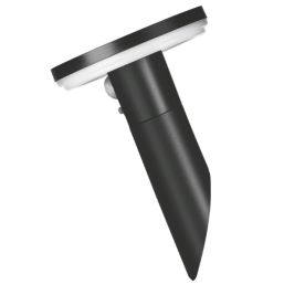 4lite Antheia Outdoor LED Solar Slanted Wall Light With PIR Sensor Black 270lm