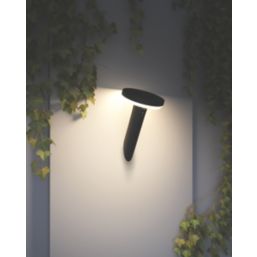 4lite Antheia Outdoor LED Solar Slanted Wall Light With PIR Sensor Black 270lm