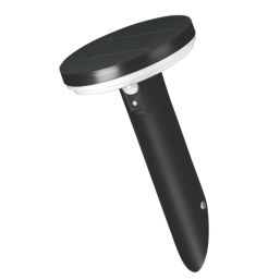 4lite Antheia Outdoor LED Solar Slanted Wall Light With PIR Sensor Black 270lm