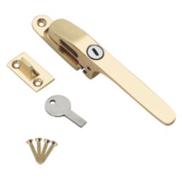 Smith & Locke Reversible Modern Lockable Casement Fastener Polished Brass