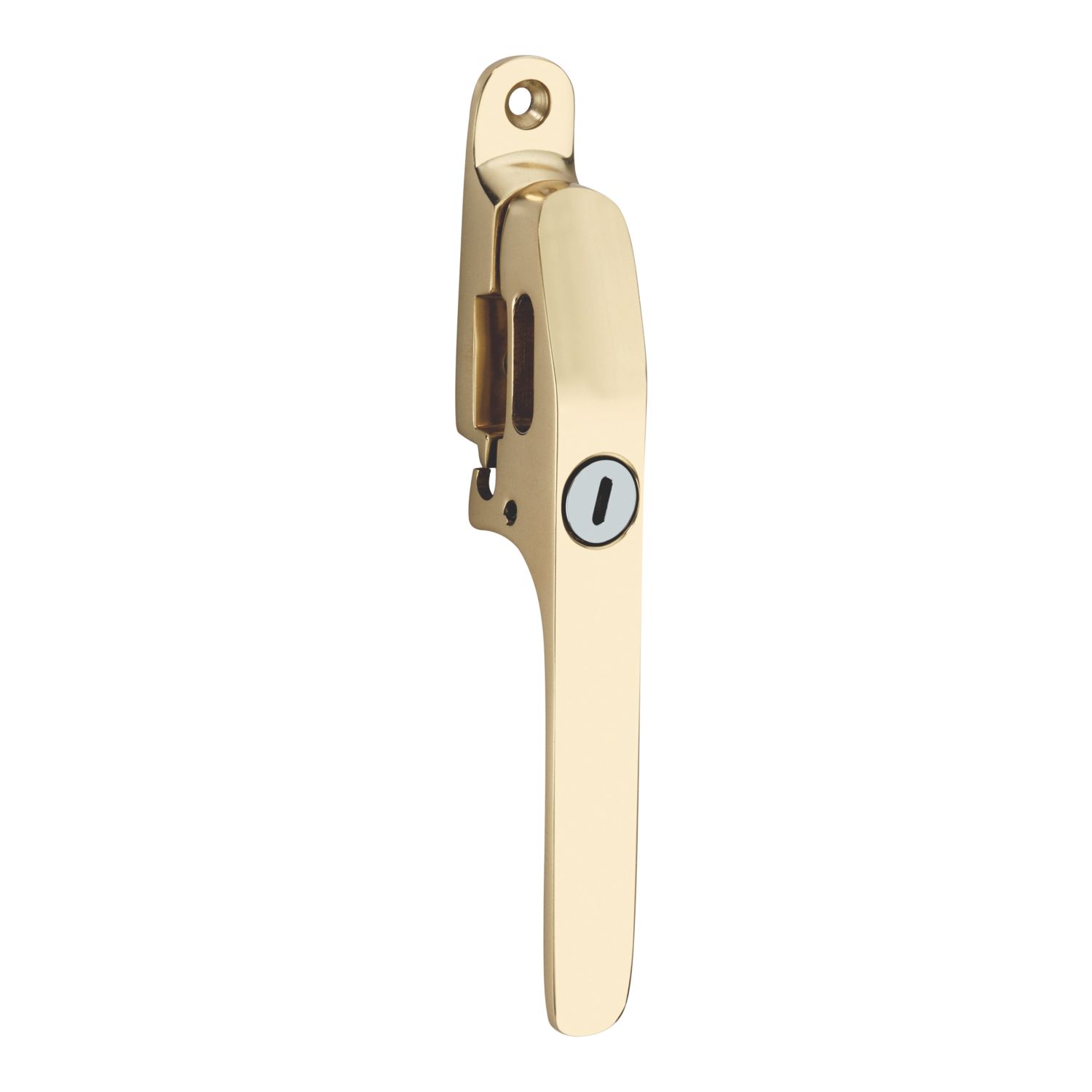 Smith & Locke Reversible Modern Lockable Casement Fastener Polished Brass (202YX)
