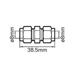 Flomasta  Brass Compression Equal Coupler 8mm