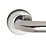 Eurospec  Fire Rated Safety Lever on Rose Pair Polished Stainless Steel