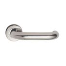 Eurospec  Fire Rated Safety Lever on Rose Pair Polished Stainless Steel