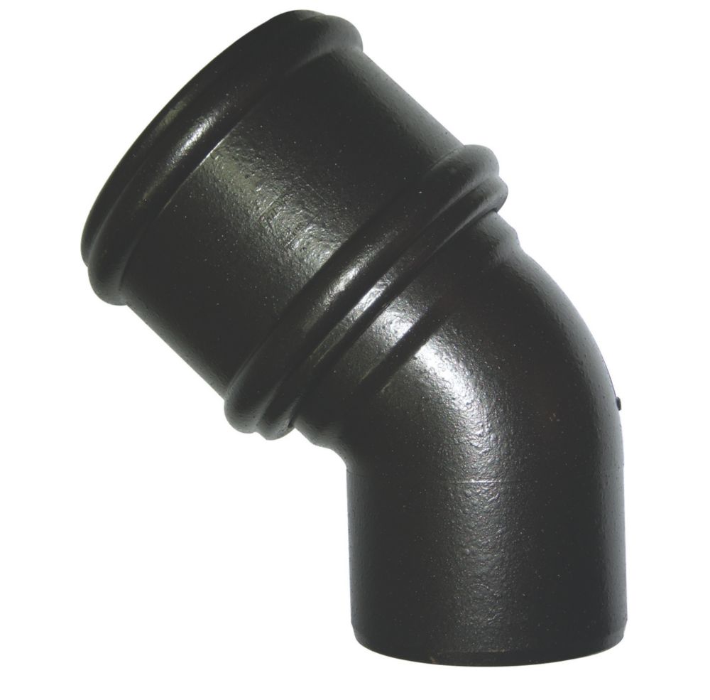 FloPlast PushFit 135° Single Socket Bend (Socket/Spigot) Black 110mm Screwfix