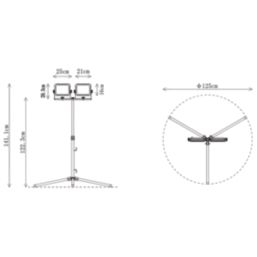 Titan  LED Work Light with Tripod 60W 6400lm 220-240V