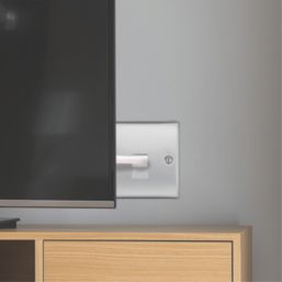 British General Nexus Metal 1-Gang RJ11 Telephone / Data Socket Brushed Steel