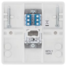 British General 800 Series 1-Gang Slave Telephone Socket White