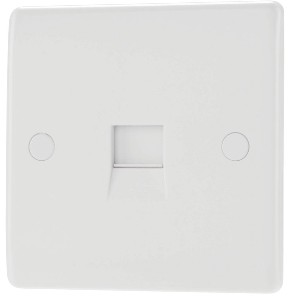 British General 800 Series 1-Gang Slave Telephone Socket White