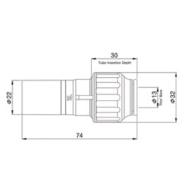Flomasta  Plastic Push-Fit Reducing Coupler F 15mm x M 22mm