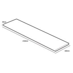 Wilsonart Clear Beech Oak Matt Brown Wood Effect Laminate Worktop 4100mm x 600mm x 38mm