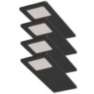 Sensio Astro Pro Rectangular LED Under Cabinet Lights Black 19.2W 240-270lm 4 Pack