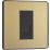 British General Evolve 1-Gang Slave Telephone Socket Satin Brass with Black Inserts