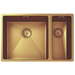 ETAL Elite 1.5 Bowl Stainless Steel Kitchen Sink Copper 670mm x 440mm