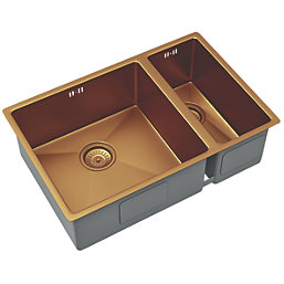 ETAL Elite 1.5 Bowl Stainless Steel Kitchen Sink Copper 670mm x 440mm