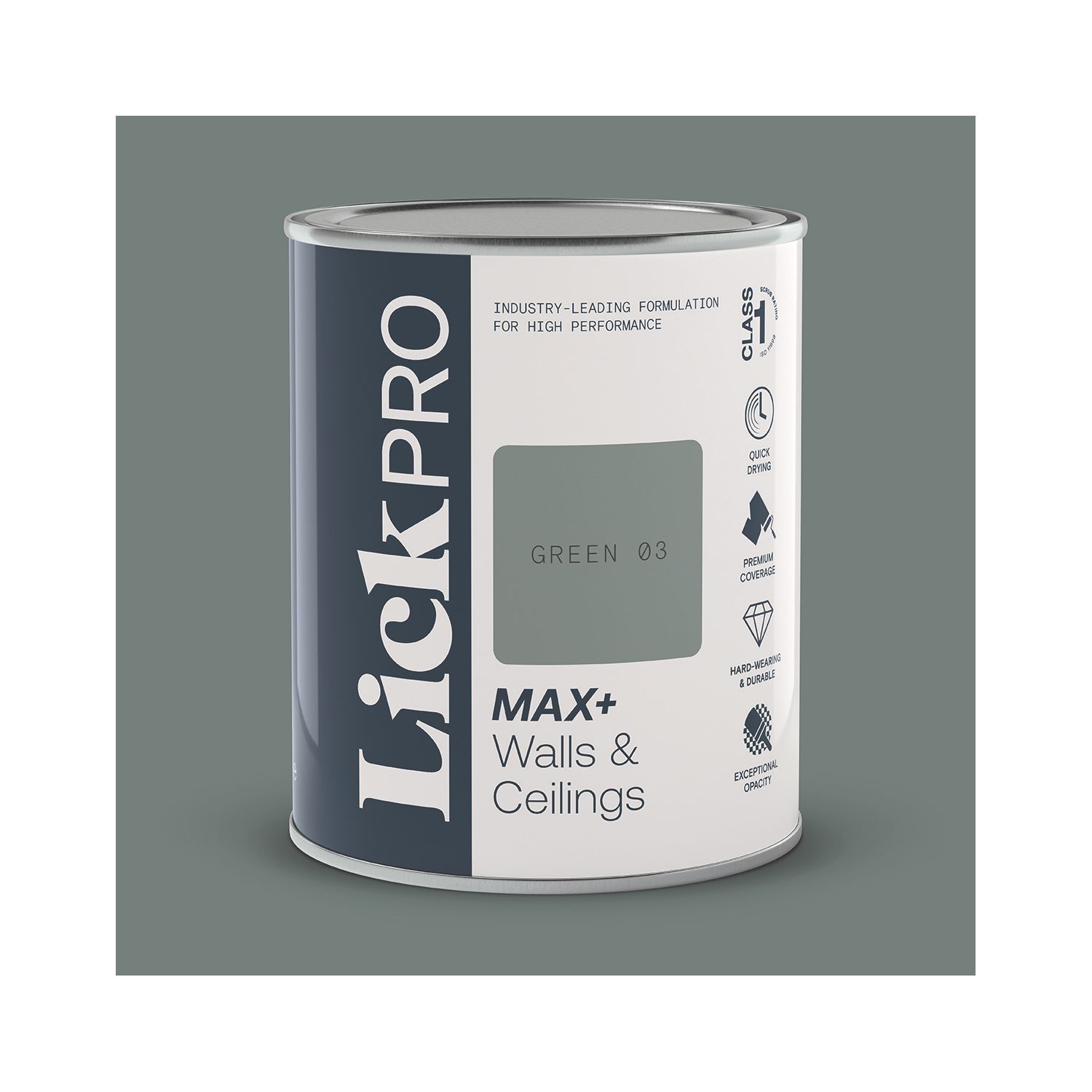 LickPro Max+ 1Ltr Green 03 Matt Emulsion Paint (203TM)