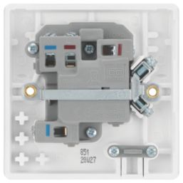 British General  13A Switched Fused Spur & Flex Outlet  White