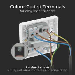 British General  13A Switched Fused Spur & Flex Outlet  White