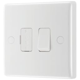 British General  13A Switched Fused Spur & Flex Outlet  White