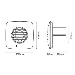 Xpelair DX100TS 100mm (4") Axial Bathroom Extractor Fan with Timer White 220-240V