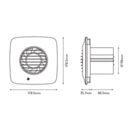 Xpelair DX100TS 100mm (4") Axial Bathroom Extractor Fan with Timer White 220-240V