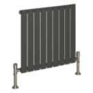 Reina Harley Single 600mm x 630mm 1427BTU Anthracite Horizontal Designer Radiator