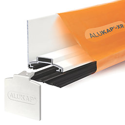 ALUKAP-XR White  Glazing Wall Bar with Gasket 3000mm x 60mm