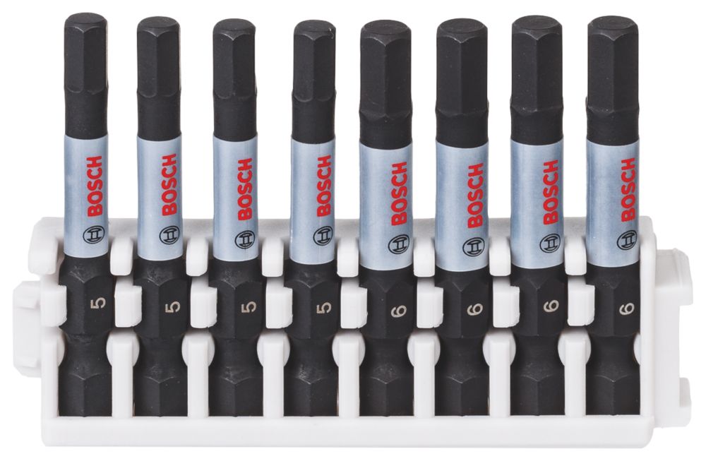 Bosch 1/4" Hex Shank Hex Impact Control Screwdriver Bits 8 Piece Set