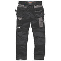 Scruffs Pro Flex Holster Work Trousers Black 34" W 30" L