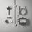 Mira Platinum Gravity-Pumped Ceiling-Fed Black/Chrome Thermostatic Wireless Digital Mixer Shower