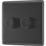 British General Nexus Metal 2-Gang 2-Way LED Dimmer Switch  Matt Black