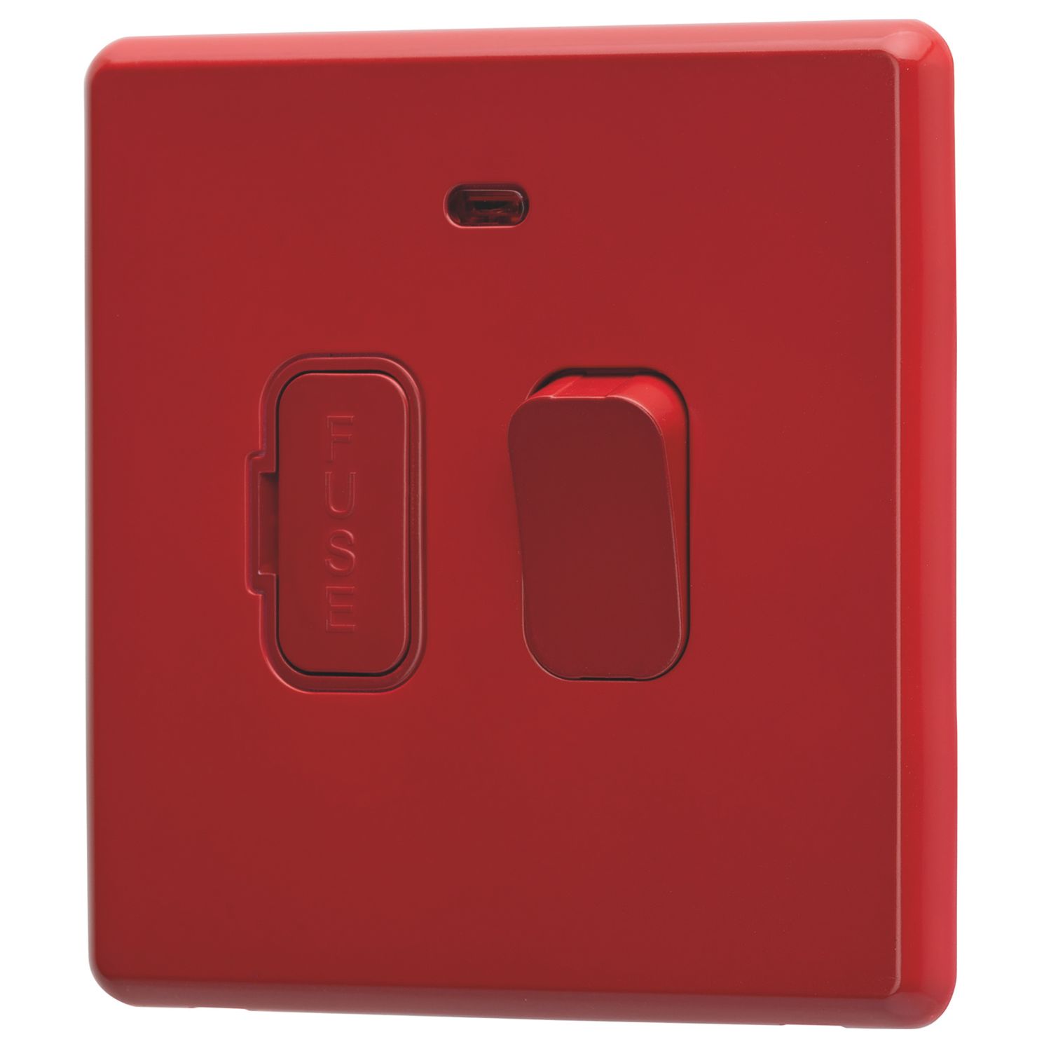 Arlec 13A Switched Fused Spur with Neon Red with Colour-Matched Inserts (204RU)