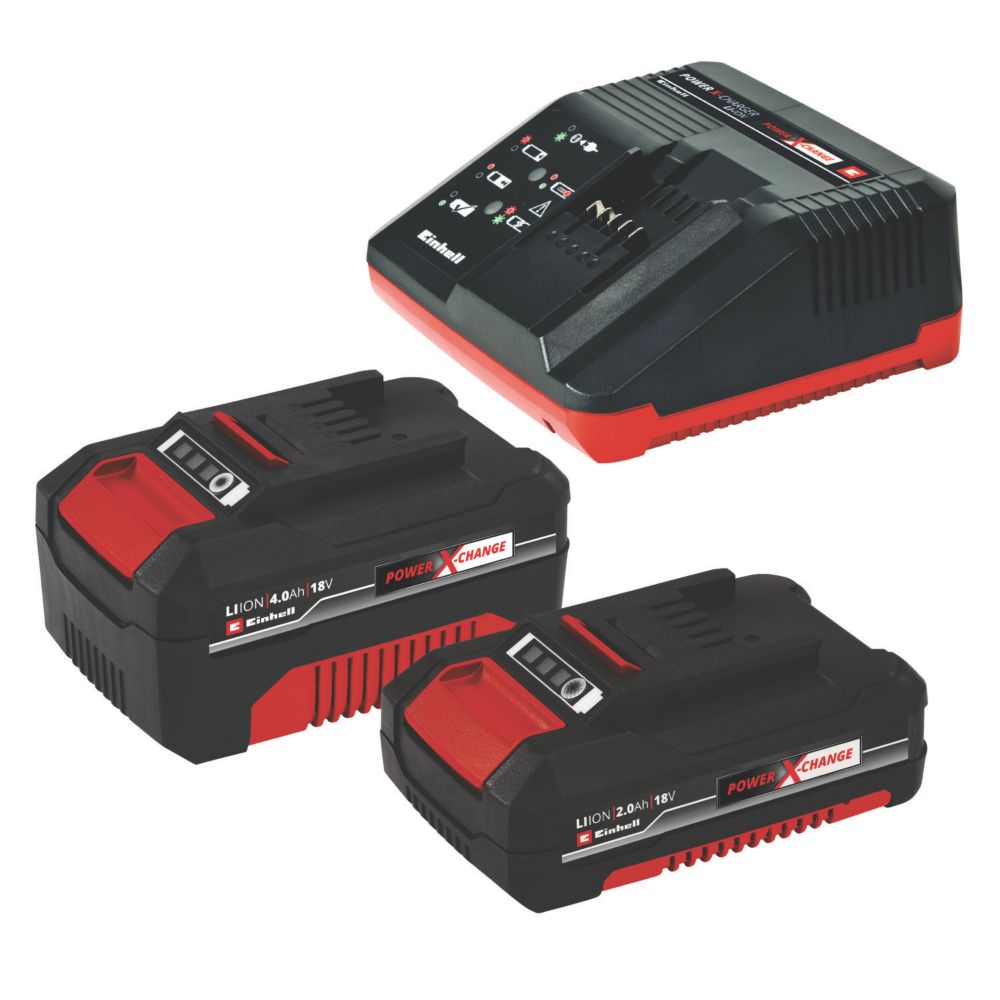 Einhell 18V 4.0Ah Li-Ion Power X-Change Twin Charger Starter Kit