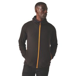Regatta Navigate Hooded Zip Fleece Black/Orange Pop Large 41.5" Chest