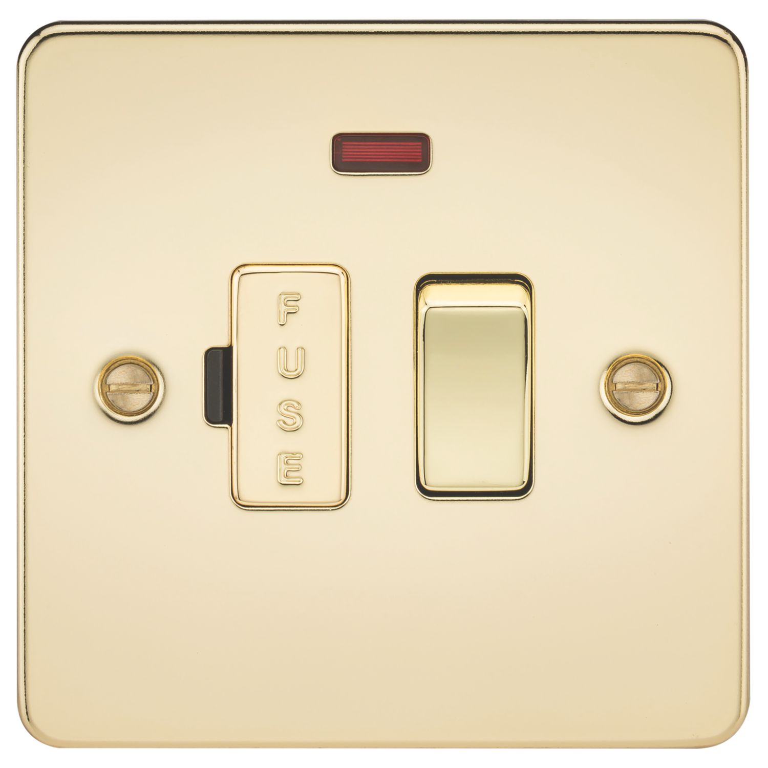 Knightsbridge 13A Switched Fused Spur with LED Polished Brass (204TY)
