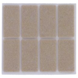 Fix-O-Moll Brown Rectangular Self-Adhesive Furniture Gliders 40mm x 20mm 8 Pack