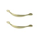 Essentials Chervil Bow Cabinet Handles Brushed Brass 158mm 2 Pieces