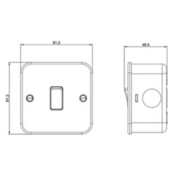 Knightsbridge  10AX 1-Gang 2-Way Metal Clad Switch
