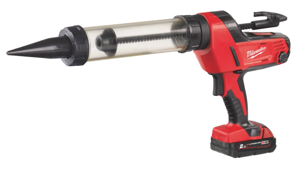 Refurb Milwaukee C18 PCG/400T-201B 18V 1 x 2.0Ah Li-Ion RedLithium  Cordless Sub-Compact Transparent Tube Caulking Gun