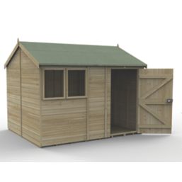 Forest Timberdale 10' x 8' 6" (Nominal) Reverse Apex Tongue & Groove Timber Shed with Base
