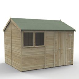 Forest Timberdale 10' x 8' 6" (Nominal) Reverse Apex Tongue & Groove Timber Shed with Base