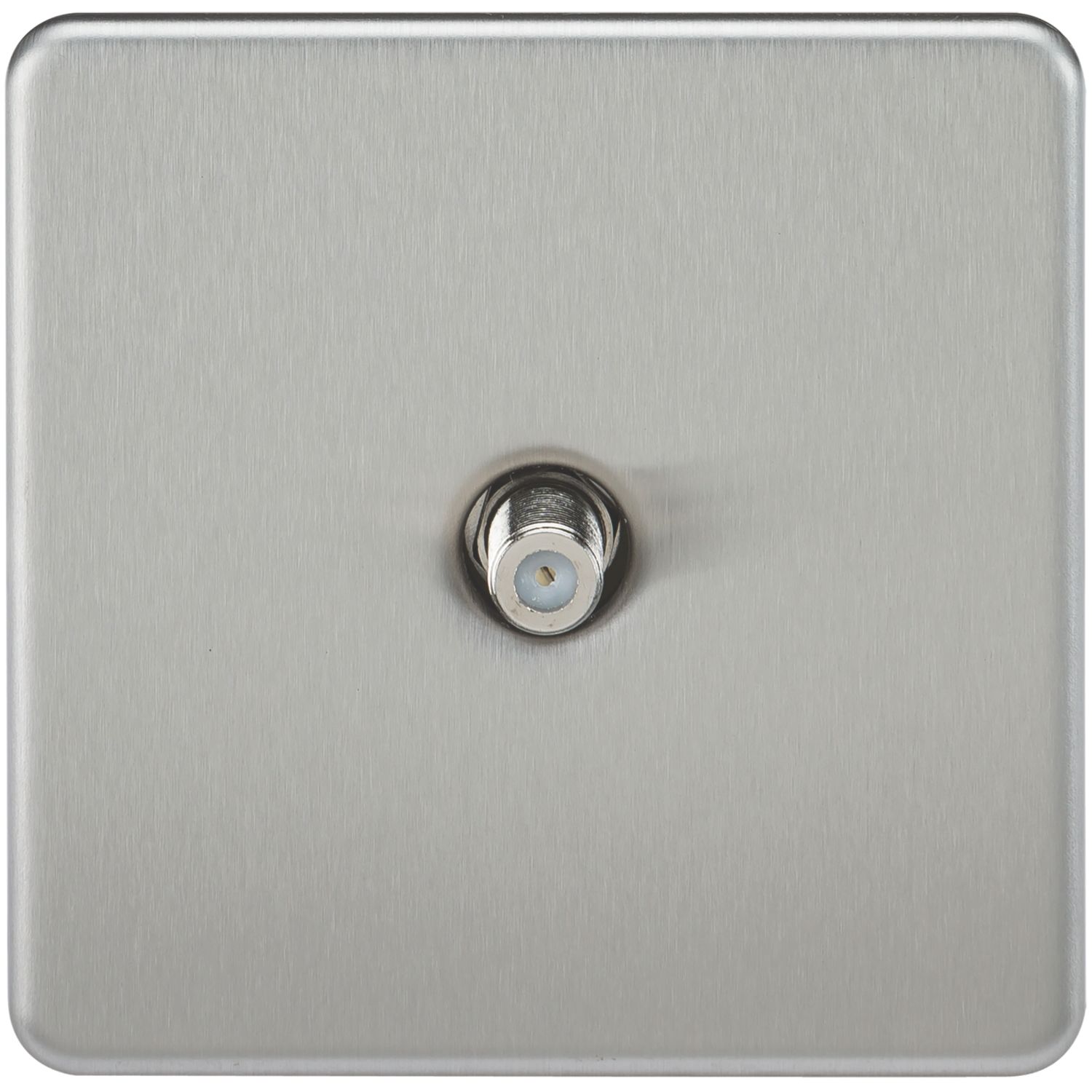 Knightsbridge 1-Gang F-Type Satellite Socket Brushed Chrome (205TX)